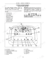New Holland TT55, TT75 instrument panel diagram showing gauges, warning lights, and component identification key.