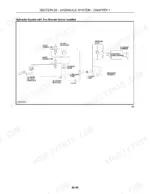 New Holland TT55, TT75 hydraulic system diagram showing two remote valves, lift cylinder, steering pump, and reservoir.