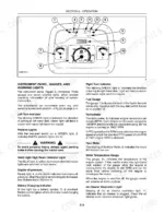 New Holland TT60A, TT75A instrument panel diagram showing gauges, warning lights, and indicator descriptions.