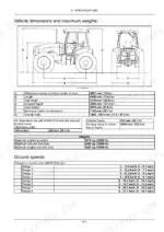 New Holland TV6070 vehicle dimensions, weights, and ground speed specifications table with tractor diagram.