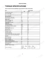 Power Solutions International PSI 2.0L, PSI 2.4L torque specifications table for engine components, bolts, and fasteners.