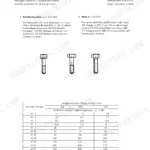Rexroth A10VG repair manual page showing bolt tightening torque specifications table for metric ISO threads by tensile strength class.
