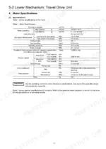 takeuchi-210-x2-240-x2-hydraulic-excavator-shop-manual-specs-181.webp Link-Belt 210 X2, 240 X2 travel drive unit motor specifications table including capacity, pressure, and rotation speed data.