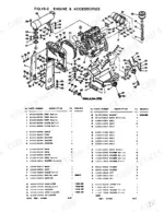 takeuchi-tb-35s-hydraulic-excavator-parts-catalog-engine-parts-39.webp Takeuchi TB-35S exploded view diagram of engine and accessories including radiator, silencer, and mounting hardware parts list.