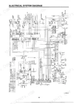 takeuchi-tb070-compact-excavator-operator-manual-ol1-107e0-wiring-93.webp Takeuchi TB070 electrical system wiring diagram showing relays, fuses, switches, and wire color code table.