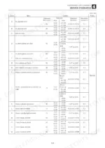 Takeuchi TB1160W service standards table showing clearance and tolerance dimensions for boom, arm, and bucket components.