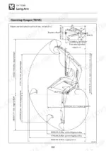 takeuchi-tb125-tb135-tb145-compact-excavator-operator-manual-ag4e022-attachments-202.webp Takeuchi TB125, TB135, TB145 long arm operating range diagram showing digging depth, height, and radius specifications.