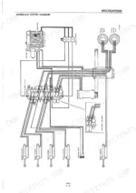 takeuchi-tb15-compact-excavator-workshop-manual-pub-1-hydraulic-45.webp Takeuchi TB15 hydraulic system diagram showing pump, main control valve, cylinders, travel motors, and swivel joint connections.