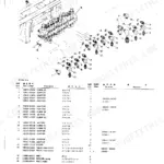 Takeuchi TB15, TB120 exploded view of main control valve and hydraulic accessories with parts list table.