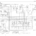 Takeuchi TB153FR hydraulic circuit diagram showing control valve, cylinders, travel motors, and relief pressure specifications.