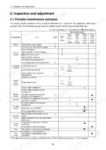 takeuchi-tb180fr-hydraulic-excavator-service-manual-cl5e002-maintenance-477.webp Takeuchi TB180FR periodic maintenance schedule table detailing engine inspection intervals for fuel, oil, and cooling systems.