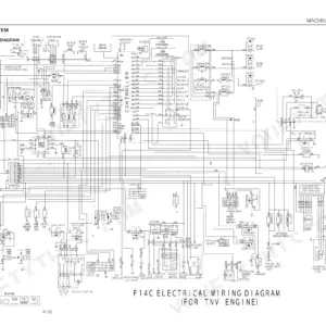 Takeuchi TB180FR electrical wiring diagram for TNV engine, showing controller, relays, fuses, and machine configuration components.