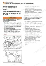 takeuchi-tb216-mini-excavator-operator-manual-ac6e006-procedures-156.webp Takeuchi TB216 maintenance procedure for replacing engine oil and oil filter after initial 50 hours of operation.