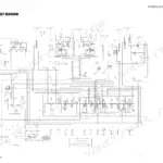 Takeuchi TB216 hydraulic circuit diagram showing pumps, control valves, cylinders, and relief pressure specifications.