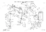 takeuchi-tb230-mini-excavator-parts-catalog-be8z000-0-b-boom-parts-176.webp Takeuchi TB230 exploded view diagram of boom assembly, including hydraulic cylinders, pins, hoses, and mounting hardware.
