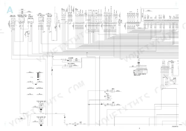 takeuchi-tb240-mini-excavator-service-manual-cg8e001-wiring-52.webp Takeuchi TB240 engine electrical wiring diagram showing ECU, sensors, starter relay, and glow relay connections.