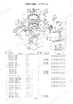 Takeuchi TB25, 250 exploded view of lower frame assembly, including swivel joint, slew bearing, and crawler slide components.
