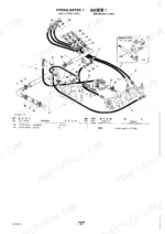 Takeuchi TB25, 250 exploded view of upper hydraulic piping system with breaker ports and parts list table.
