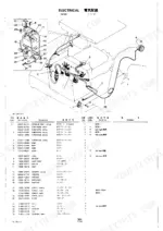 Takeuchi TB25, 250 electrical canopy wiring diagram and parts list for battery, harness, horn, and light assembly components.