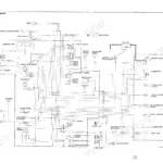 Takeuchi TB25 electrical wiring diagram showing battery, starter motor, alternator, fuse box, and cabin accessory circuits.