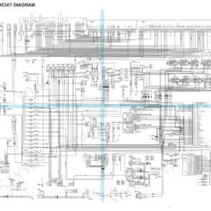 Takeuchi TB280FR electrical circuit diagram showing ECU, main controller, sensors, relays, and fuse box wiring connections.