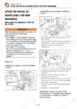 Takeuchi TB290 maintenance procedure for replacing engine oil and oil filter, including dipstick and drain plug diagrams.