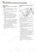 Takeuchi TB290 maintenance procedure for initial 50-hour engine oil filter replacement with torque specifications and diagram.