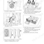 Takeuchi TB295W operating procedures for moving forward and reverse, showing engine speed, safety lever, and travel pedal controls.