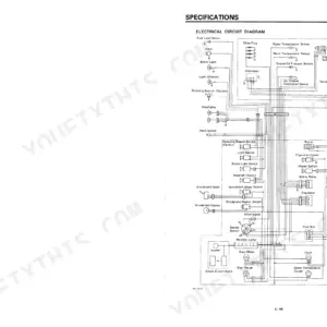 Takeuchi TB45 electrical circuit diagram showing battery, starter motor, alternator, glow plugs, switches, and fuse box wiring.
