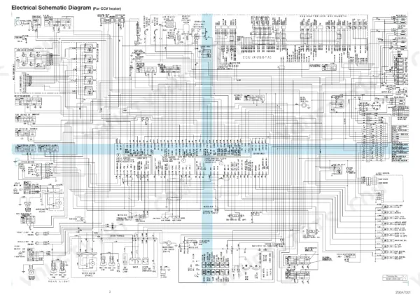 Takeuchi TL10 electrical schematic diagram showing ECU, Kubota engine sensors, Sauer Danfoss controllers, and cabin harness.