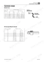 takeuchi-tl12-track-loader-service-manual-cu7e006-torque-29.webp Takeuchi TL12 service manual page showing tightening torque tables for hydraulic hoses and bite-type pipe fittings for steel pipes.