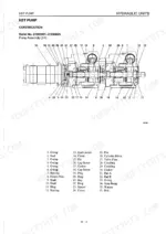 takeuchi-tl126-crawler-loader-shop-manual-wt6e000-exploded-view-41.webp Takeuchi TL126 HST pump assembly exploded view diagram with numbered parts list for serial numbers 21260001-21260025.