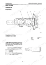 takeuchi-tl126-crawler-loader-shop-manual-wt6e000-torque-23.webp Takeuchi TL126 drive system pump coupling diagram, torque specifications, and hydraulic pump configuration table.