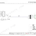 Takeuchi TS50V, TS60V auxiliary loader harness wiring diagram showing P68 and P18 connector pinouts and cable dimensions.