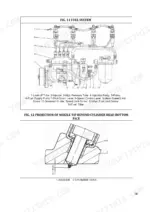 utilev-nb485bpg-diesel-engine-service-manual-n76502233-system-diagram-19.webp Utilev NB485BPG fuel system diagram, injection pump components, and nozzle tip projection clearance measurement.
