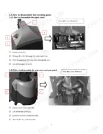 Utilev UT 1.5 WE service manual page showing procedures to disassemble the upper cover, rear cover, and rear panel components.