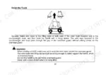 utilev-ut13pte-variants-electrical-three-wheel-forklift-truck-operator-manual-76002031-transport-87.webp Utilev UT13PTE to UT20PTE Series forklift hoisting procedure diagram and safety warning instructions.