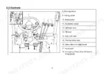 utilev-ut15p-variants-internal-combustion-counterbalanced-forklift-truck-operator-manual-76000363-controls-18.webp Utilev UT15P-UT35P controls diagram showing steering wheel, pedals, hydraulic levers, parking brake, and emergency shut-off switch.