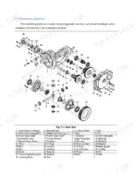 utilev-ut15pfe-variants-4-wheel-electric-counterbalanced-forklift-truck-service-manual-76502794-exploded-view-6.webp Utilev UT15PFE to UT35PFE Series exploded view diagram of the reduction gearbox and gear box components.
