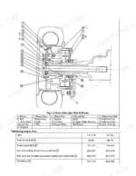 utilev-ut15pfe-variants-4-wheel-electric-counterbalanced-forklift-truck-service-manual-76502794-torque-9.webp Utilev UT15PFE to UT35PFE Series drive axle exploded view, parts list, and torque specifications table.