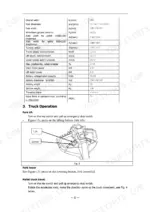 utilev-ut20we-electric-pallet-truck-operator-manual-76507614-operations-8.webp Utilev UT20WE technical specifications table and tiller handle lift and lower control operation diagram.