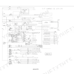 Utilev UT50P, UT60P, UT70P wiring diagram for Cummins 3.3L engine with OPS, showing ECU and sensor connections.