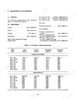 versatile-500-tractor-service-manual-40050010-specs-14.webp Versatile 500 tractor specifications, dimensions, and Table 1-1 detailing tire sizes versus cab, stack, and maximum heights.