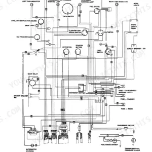 Versatile 500 wiring diagram for cab console, including gauges, switches, relays, fuses, and warning lamps.