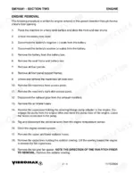 vibromax-752-tandem-drum-roller-service-manual-sm70501-procedures-34.webp Vibromax 752 engine removal procedure steps 1 through 19 for removing the engine through the machine floor opening.