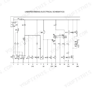 Vibromax VM 106 electrical schematic diagram showing relays, fuses, and components for understanding circuit connections.
